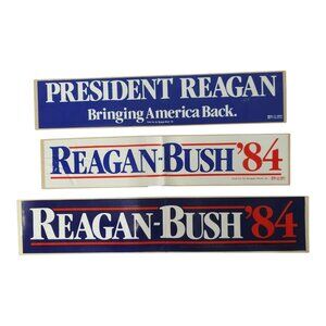 President Reagan Bringing America Back 1984 Presidential Campaign Sticker Lot